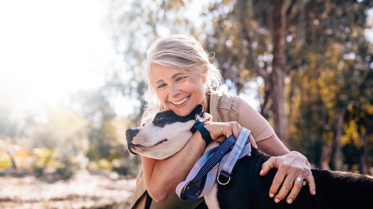 woman with dog